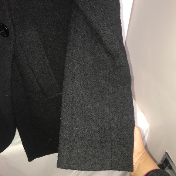 Urban Behaviour Black Buttoned Thick Wool Pea Coat - Picture 4 of 9